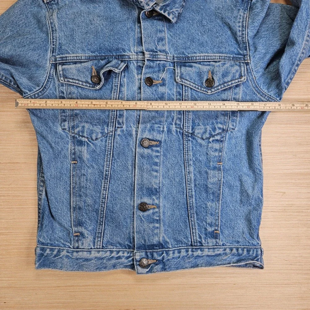 Vintage Unbranded Denim Jacket Kids XL Blue Trucker Eye Patch Logo